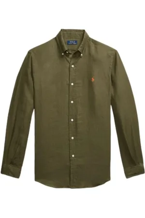 Ralph Lauren Heren, Overhemden, Groen, Maat: L Linnen