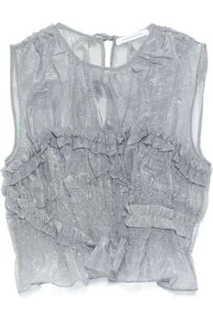 Cecilie Bahnsen Dames, Tops, Grijs, Maat: 2XS