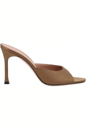 Amina Muaddi Dames, Schoenen, Bruin, Maat: 38 EU Satijn