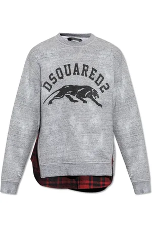 Dsquared2 Heren, Sweatshirts & Hoodies, Grijs, Maat: L Katoen