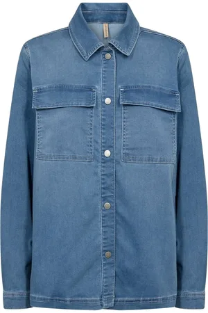soyaconcept Dames, Blouses & Shirts, Blauw, Maat: L Denim