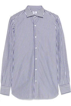 Finamore Heren, Overhemden, Blauw, Maat: 2XL Katoen