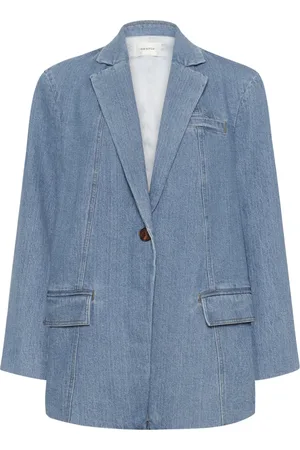 Gestuz Dames, Jassen, Blauw, Maat: XL Katoen