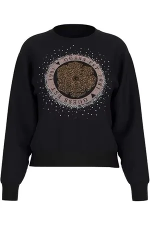 Guess Dames, Sweatshirts & Hoodies, Zwart, Maat: S Katoen