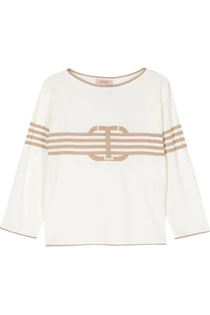 Twin-Set Dames, Sweatshirts & Hoodies, Wit, Maat: M Viscose