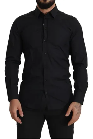 Dolce & Gabbana Heren, Overhemden, Zwart, Maat: XS Katoen