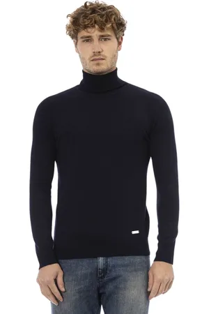 BALDININI Heren, Truien, Blauw, Maat: M Wol