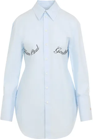 Jean Paul Gaultier Dames, Blouses & Shirts, Blauw, Maat: M Katoen