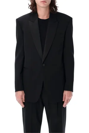 Saint Laurent Heren, Jassen, Zwart, Maat: L Wol