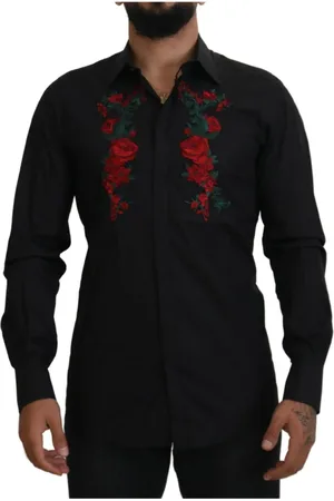 Dolce & Gabbana Heren, Overhemden, Zwart, Maat: L Leer