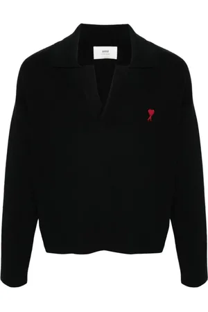 Ami Heren, Tops, Zwart, Maat: L Katoen