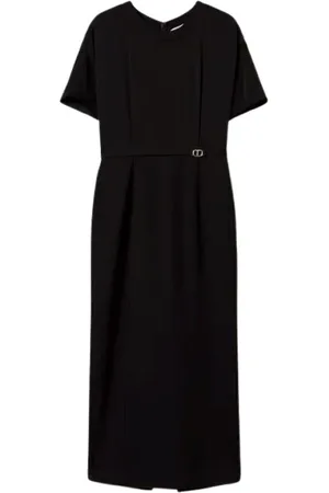 Twin-Set Dames, Jurken, Zwart, Maat: M Viscose