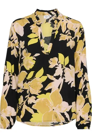 Saint Tropez Dames, Blouses & Shirts, Geel, Maat: XS