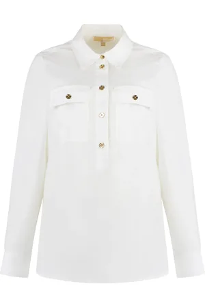 Michael Kors Dames, Blouses & Shirts, Wit, Maat: L Katoen