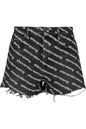 Alexander Wang Dames, Korte broeken, Zwart, Maat: W27 Denim