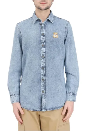 Moschino Heren, Overhemden, Blauw, Maat: M Katoen