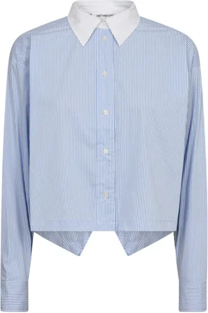 Co`Couture Dames, Blouses & Shirts, Blauw, Maat: M Katoen