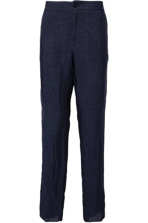 Ermenegildo Zegna Heren, Broeken, Blauw, Maat: XL Linnen