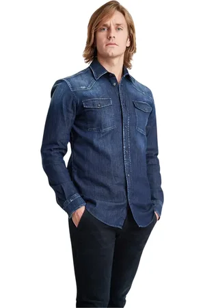 Dondup Heren, Overhemden, Blauw, Maat: S Denim