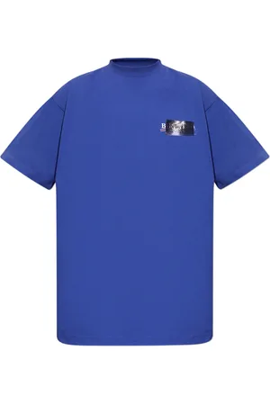 Balenciaga Heren, Tops, Blauw, Maat: M Katoen