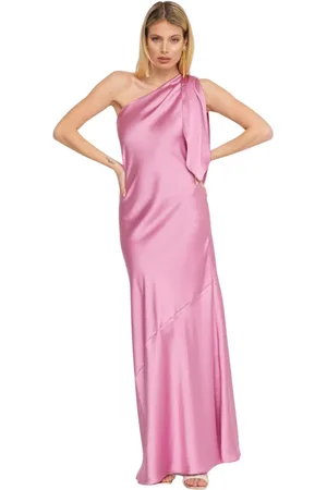 ACTUALEE Dames, Jurken, Roze, Maat: M Satijn