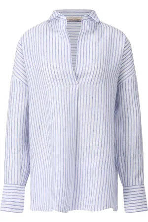 bloomings Dames, Blouses & Shirts, Blauw, Maat: S Linnen