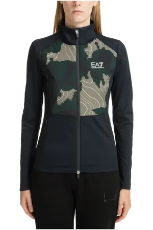EA7 Dames, Sweatshirts & Hoodies, Veelkleurig, Maat: S Polyamide