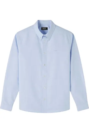 A.P.C. Heren, Overhemden, Blauw, Maat: XL Katoen