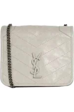 Saint Laurent Dames, Pre-owned, Grijs, Maat: ONE Size Leer