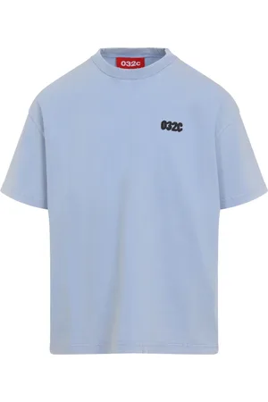 032c Heren, Tops, Blauw, Maat: M Katoen