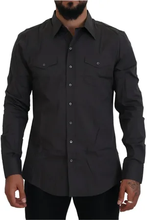 Dolce & Gabbana Heren, Overhemden, Grijs, Maat: XL Katoen