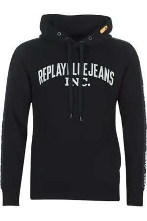 Replay Heren, Sweatshirts & Hoodies, Zwart, Maat: M Katoen