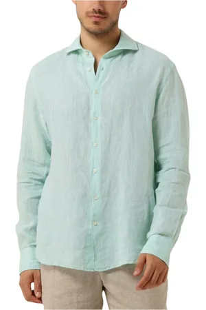 Profuomo Heren, Overhemden, Groen, Maat: 2XL Linnen