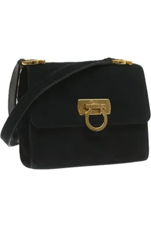 Salvatore Ferragamo Dames, Pre-owned, Zwart, Maat: ONE Size Suède