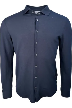Gran Sasso Heren, Overhemden, Blauw, Maat: XL Piqué