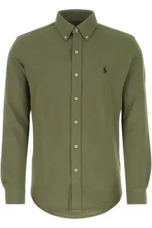Ralph Lauren Heren, Overhemden, Groen, Maat: M Katoen
