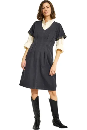 In Front Dames, Jurken, Grijs, Maat: 2XL Katoen