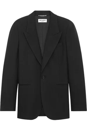 Saint Laurent Heren, Jassen, Zwart, Maat: M Wol