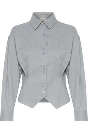 Gestuz Dames, Blouses & Shirts, Grijs, Maat: M