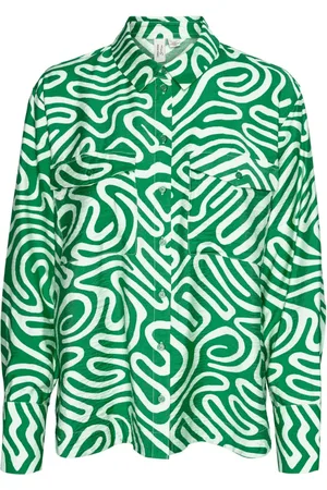 VERO MODA Dames, Blouses & Shirts, Groen, Maat: S