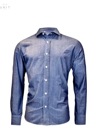 SALVATORE PICCOLO Heren, Overhemden, Blauw, Maat: 3XL Denim