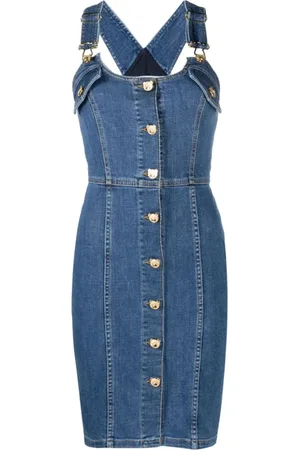 Moschino Dames, Jurken, Blauw, Maat: 2XS Katoen