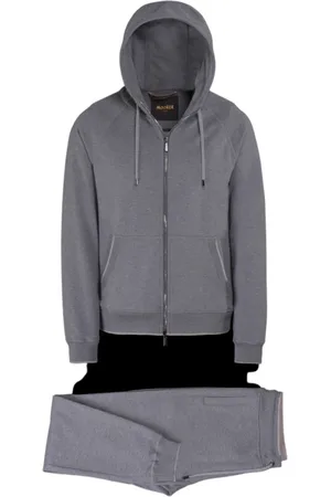 MOORER Heren, Sweatshirts & Hoodies, Grijs, Maat: L Katoen