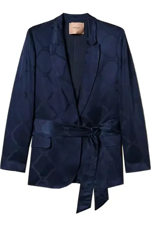 Twin-Set Dames, Jassen, Blauw, Maat: L Satijn