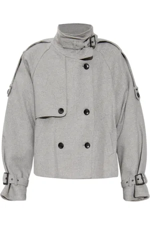 Gestuz Dames, Jassen, Grijs, Maat: XL Wol