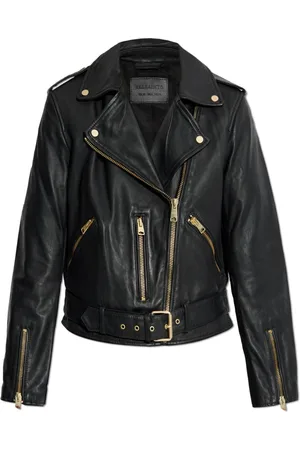 AllSaints Dames, Jassen, Zwart, Maat: XS Leer