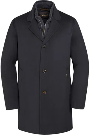 MOORER Heren, Mantels, Blauw, Maat: 3XL Wol