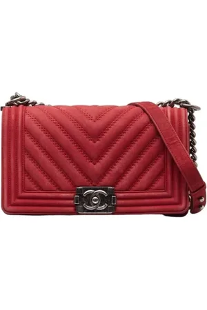CHANEL Dames, Pre-owned, Rood, Maat: ONE Size Suède