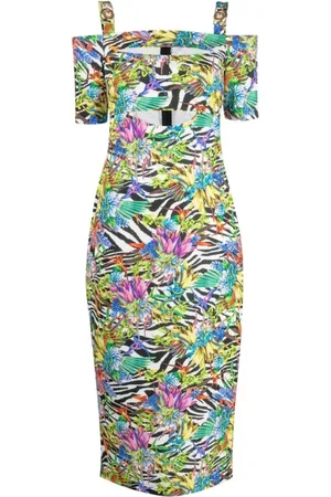 Roberto Cavalli Dames, Jurken, Veelkleurig, Maat: S Poliester