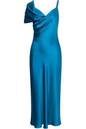 Alberta Ferretti Dames, Jurken, Blauw, Maat: S Satijn